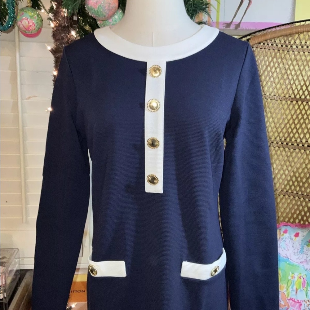 Lilly Pulitzer NWT Kennedy Classic Shift Dress True Navy $198 Size M,L,XL - Picture 9 of 15